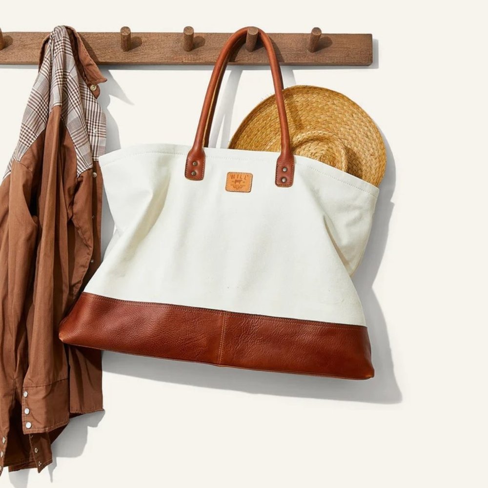 Will Leather Goods Canvas and Leather Getaway Tote